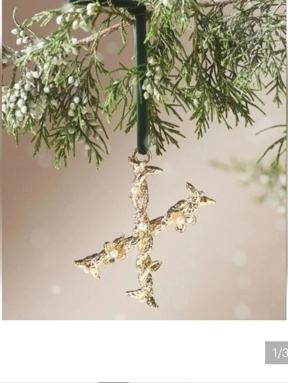 Anthropologie Aurelia gold monogram ornament in the letter X And U New